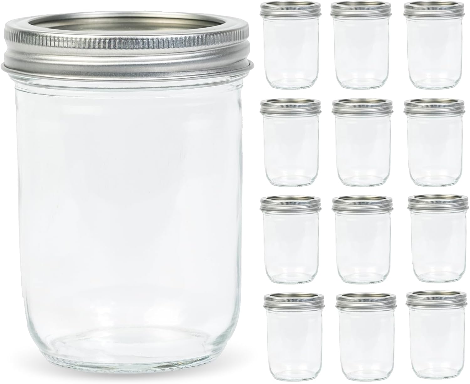 Overnight Oat Jar - 12 Pack 16 oz Wide Mouth