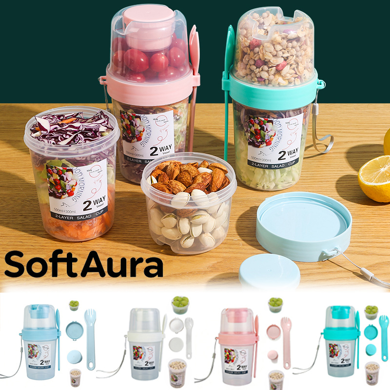 Overnight Oat Jar - SoftAura Breakfast On The Go Cups
