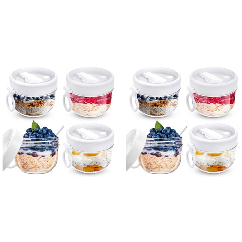 Overnight Oat Jar - BYBS-8 Pcs Overnight Oats Container With