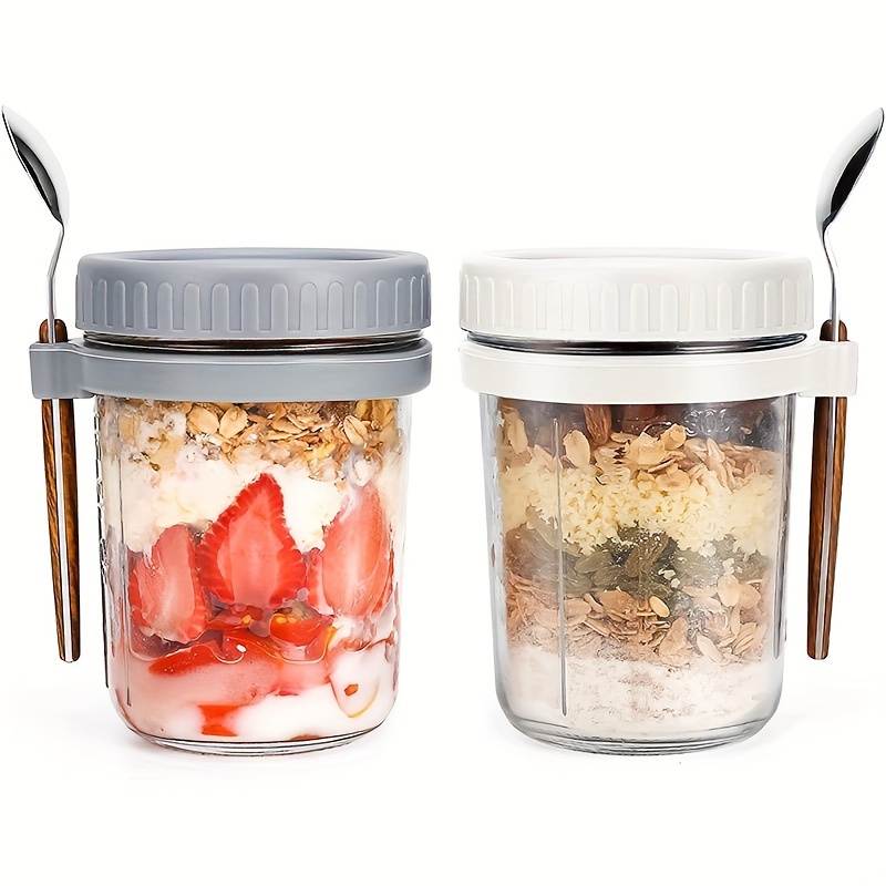 1pc/2pcs Glass Oatmeal Cup, Ov - Overnight Oat Jar บทวิจารณ์และราคา