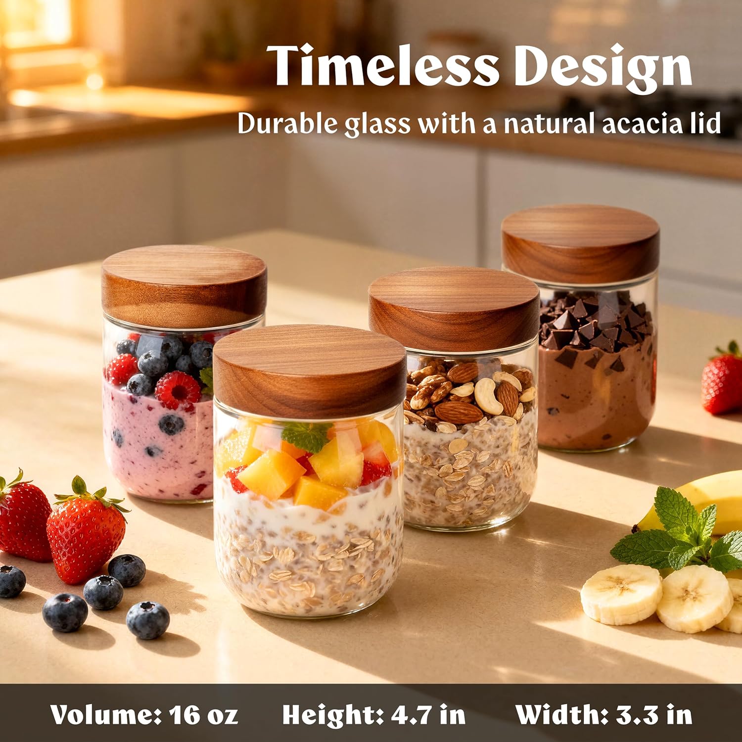 Overnight Oats Containers with - Overnight Oat Jar บทวิจารณ์และราคา