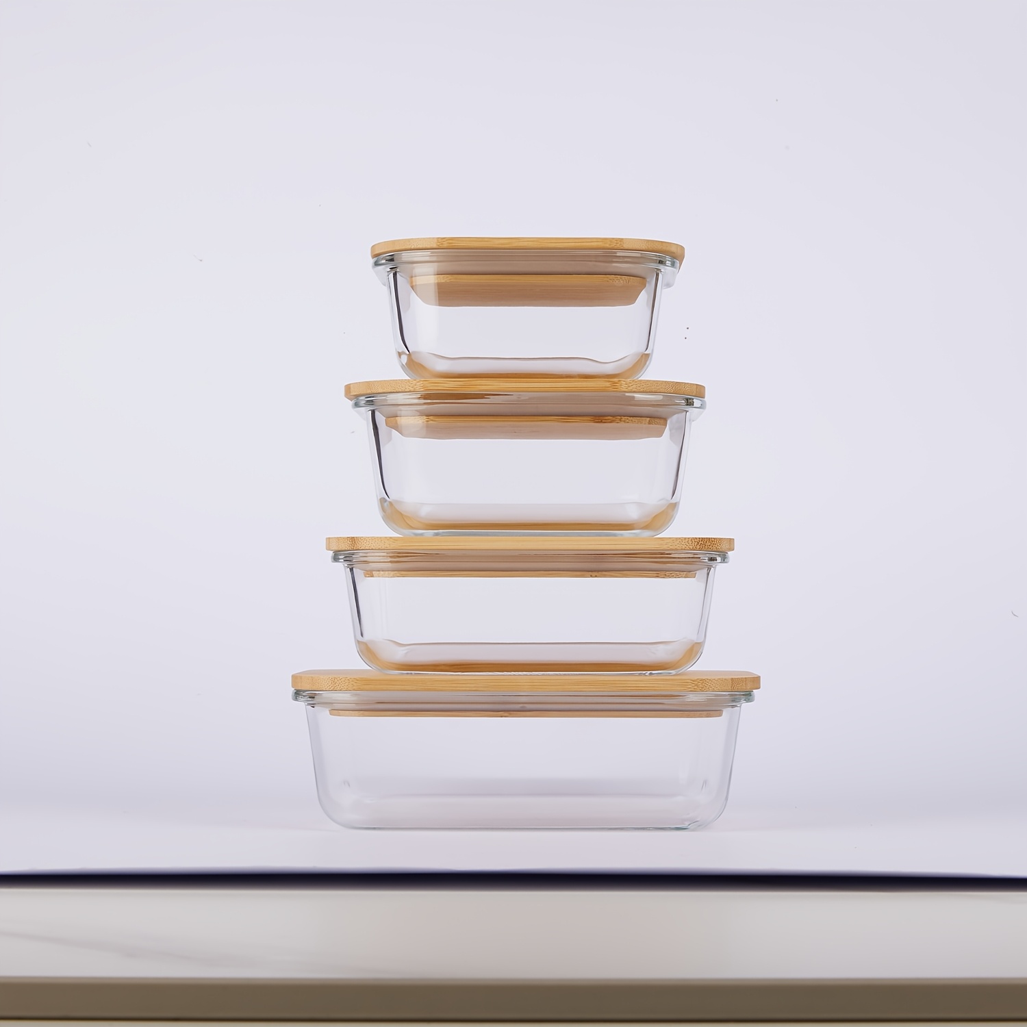 4 Pack Glass Food & Dish Trans - Meal Prep No Microwave บทวิจารณ์และราคา