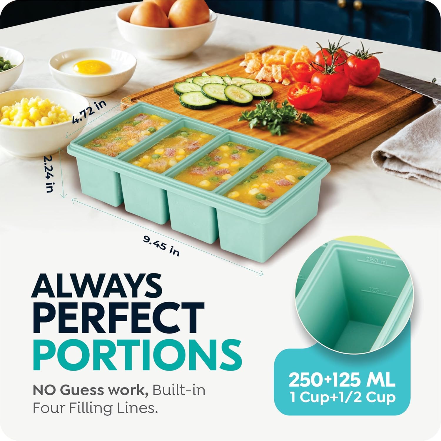 1000ML Silicone Freezer Tray w - Meal Prep Oatmeal บทวิจารณ์และราคา