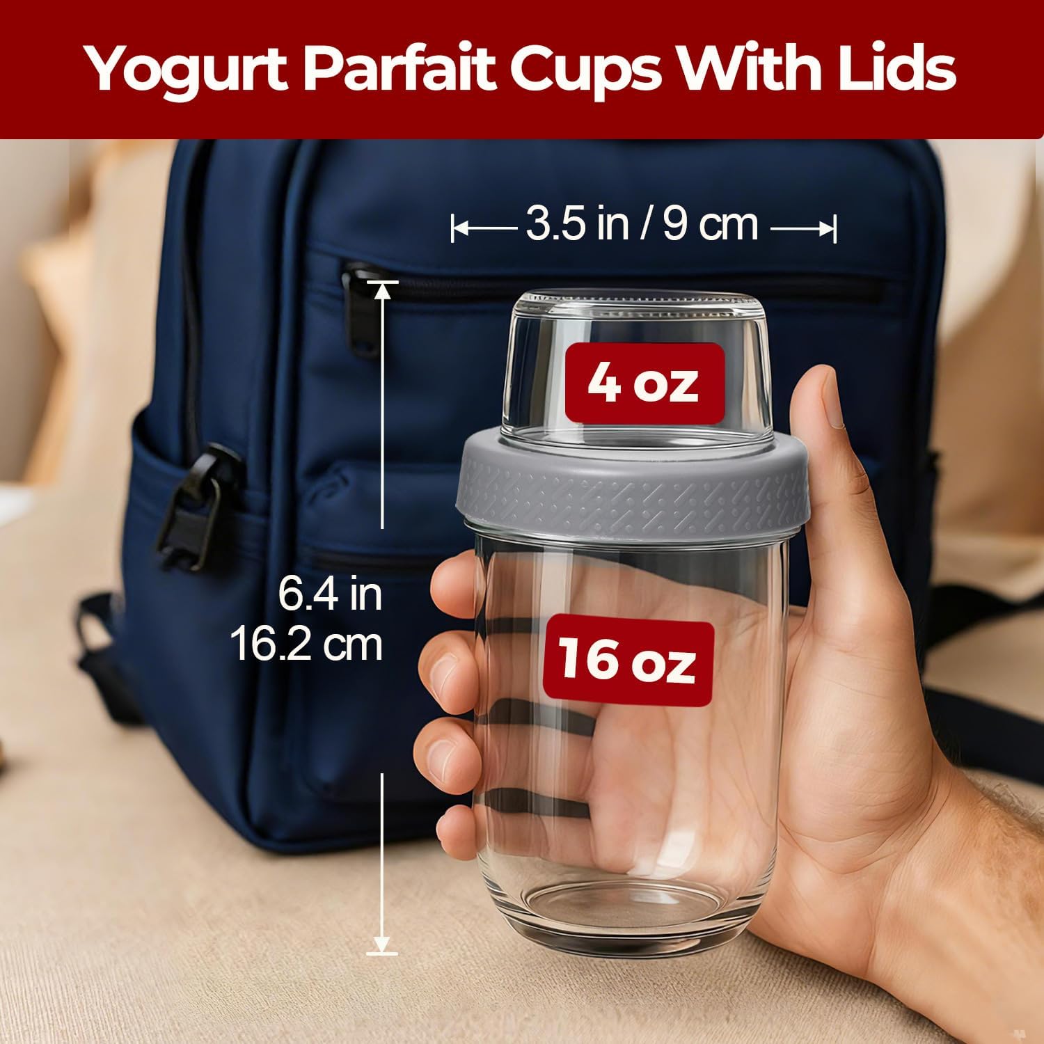 4 Pack Glass Yogurt Parfait Cu - Meal Prep Yogurt Cups บทวิจารณ์และราคา