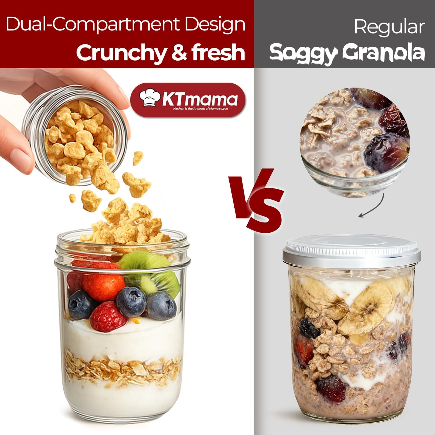 4 Pack Glass Yogurt Parfait Cu - Meal Prep Yogurt Cups บทวิจารณ์และราคา