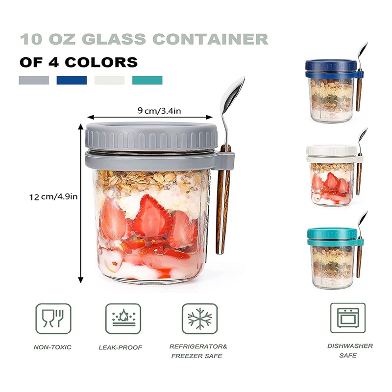 4 Pack Overnight Oats Containe - Overnight Oat Jar บทวิจารณ์และราคา