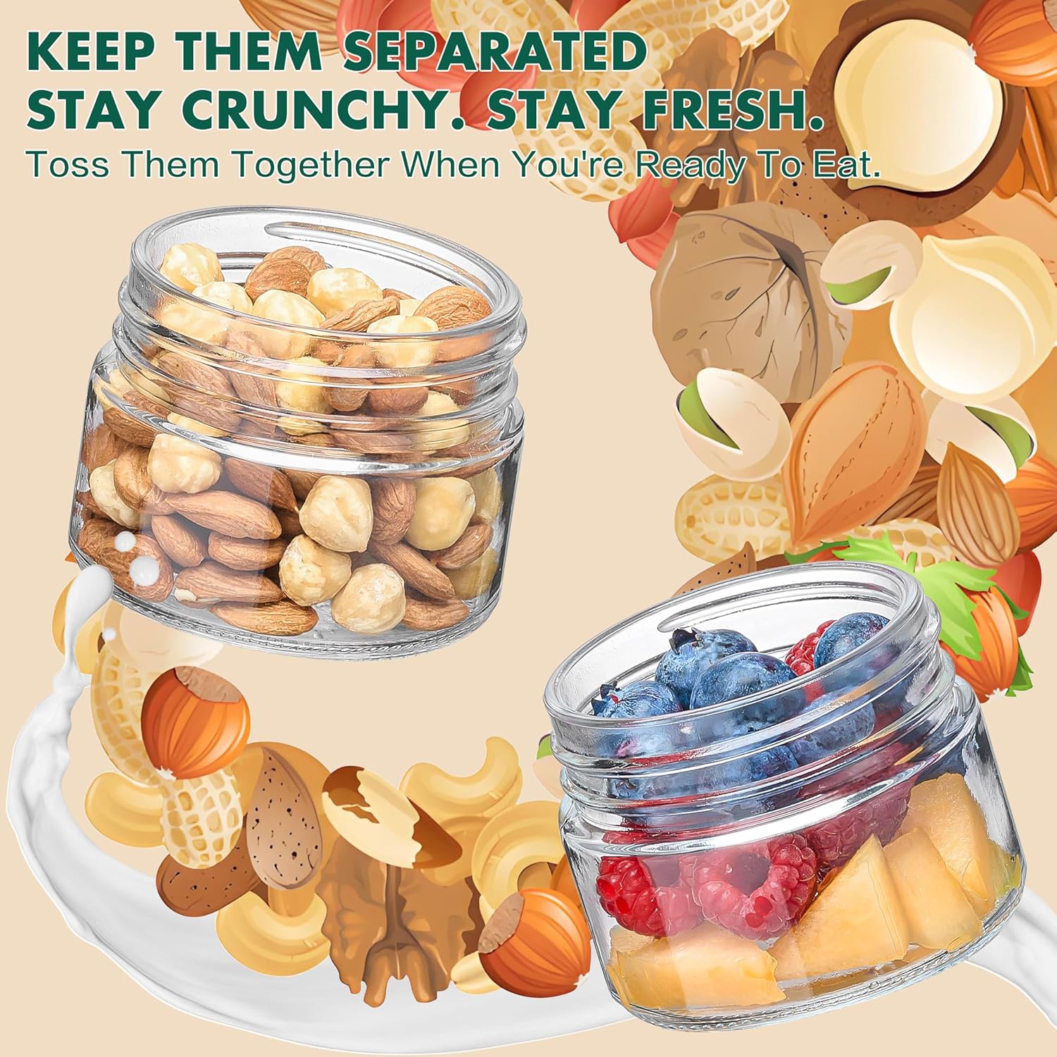 Overnight Oats Containers with - Meal Prep Yogurt Cups บทวิจารณ์และราคา