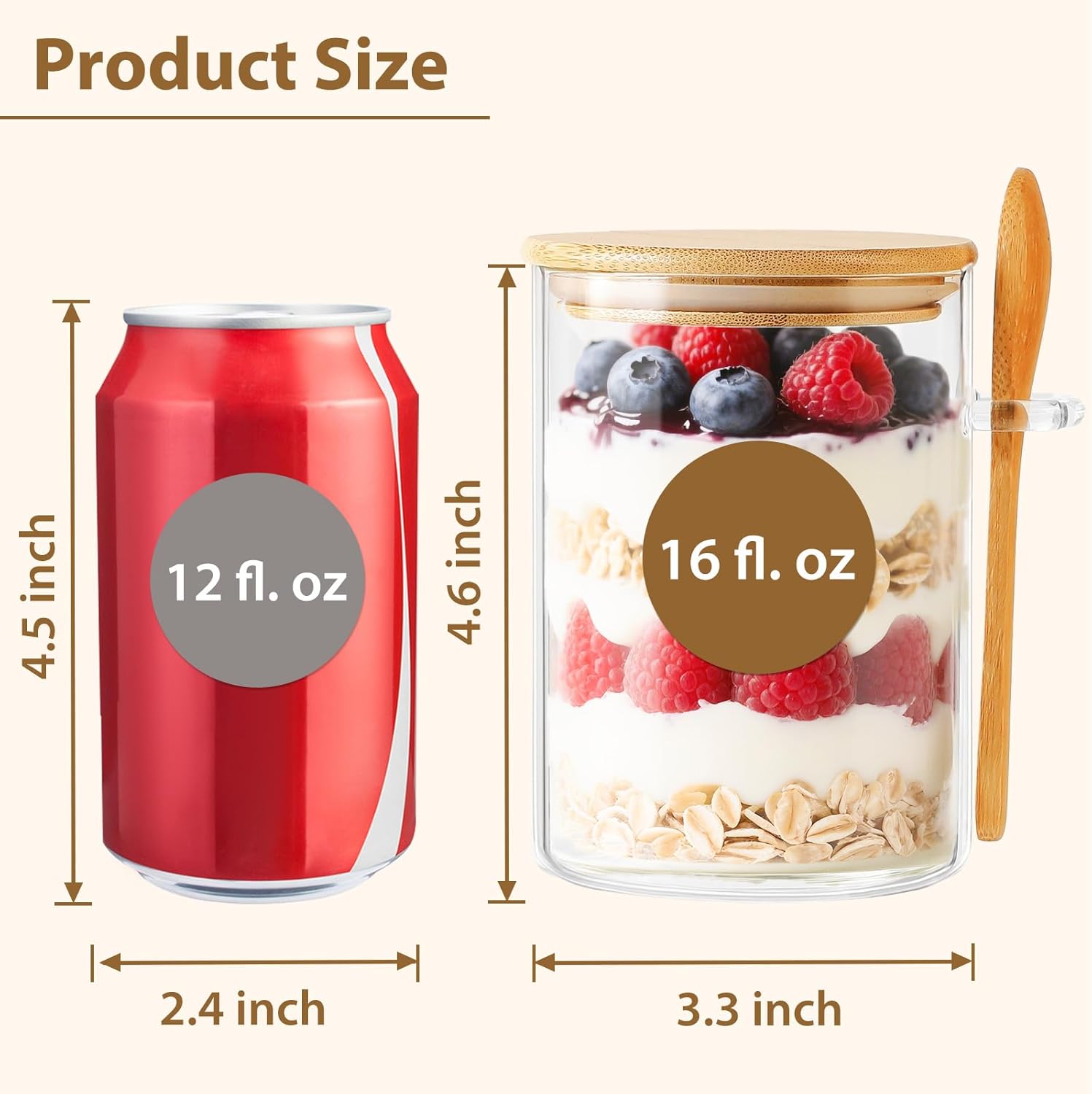 6 Pack Overnight Oats Containe - Overnight Oat Jar บทวิจารณ์และราคา