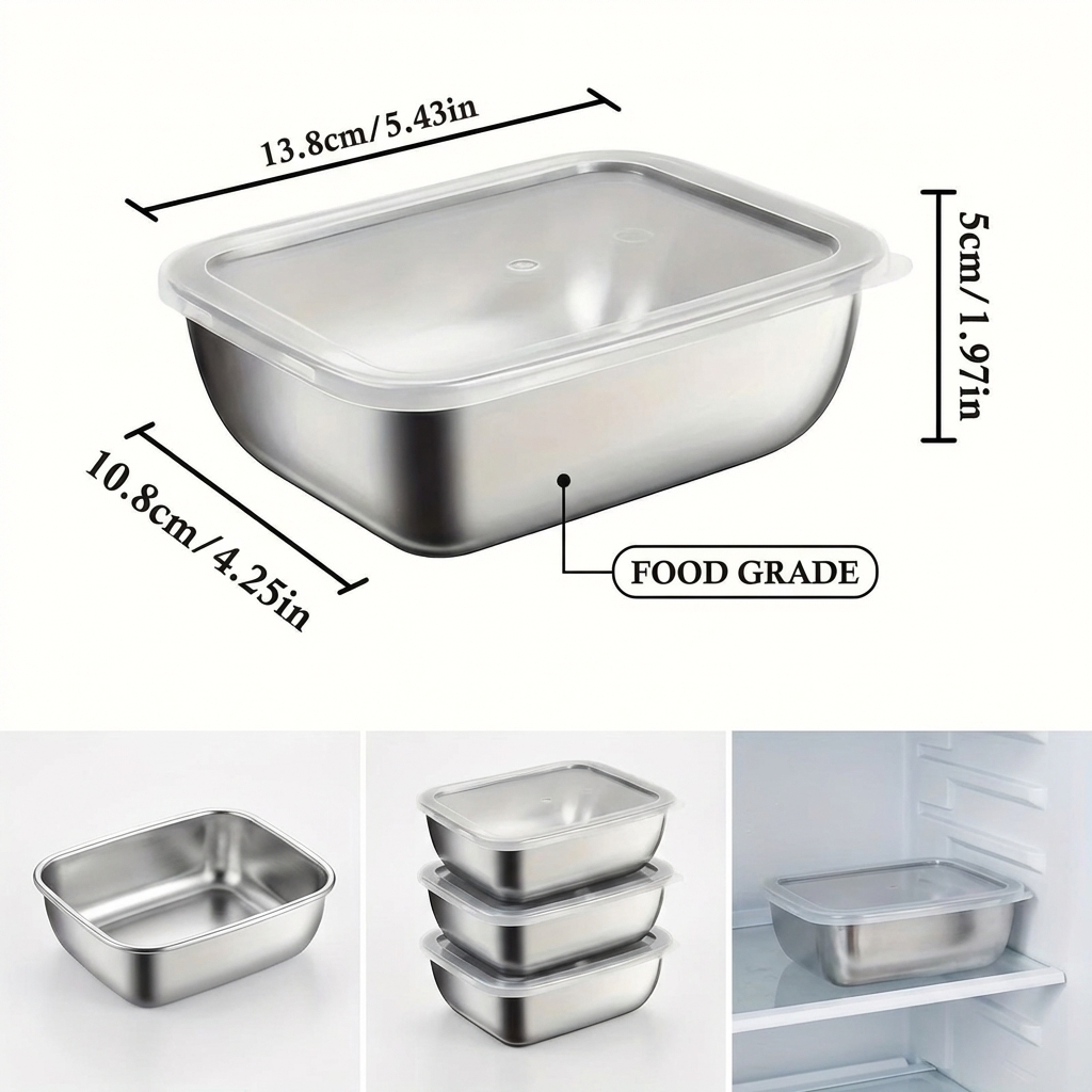 5PCS Stainless Steel Food Stor - Meal Prep Gym บทวิจารณ์และราคา