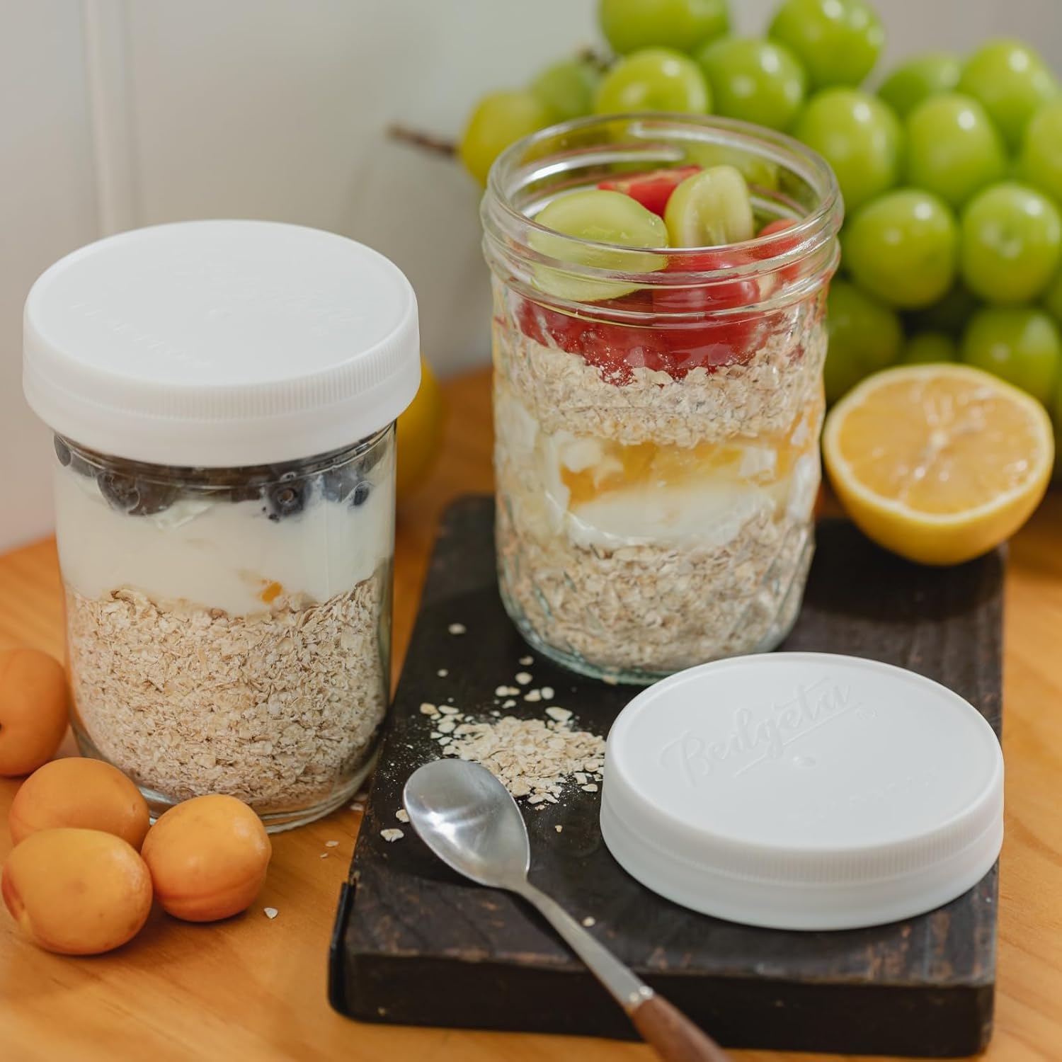 12 Pack 16 oz Wide Mouth Clear - Overnight Oat Jar บทวิจารณ์และราคา