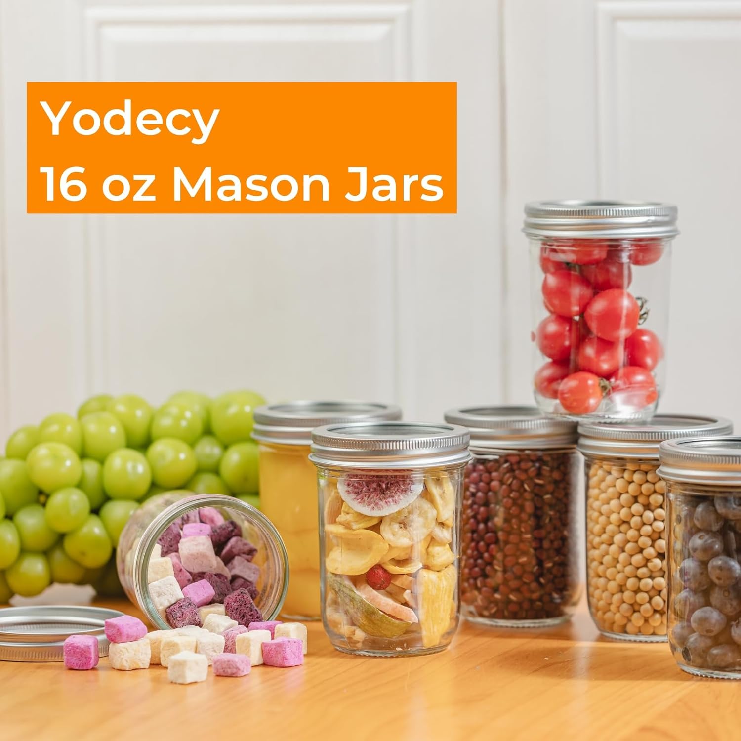 12 Pack 16 oz Wide Mouth Clear - Overnight Oat Jar บทวิจารณ์และราคา