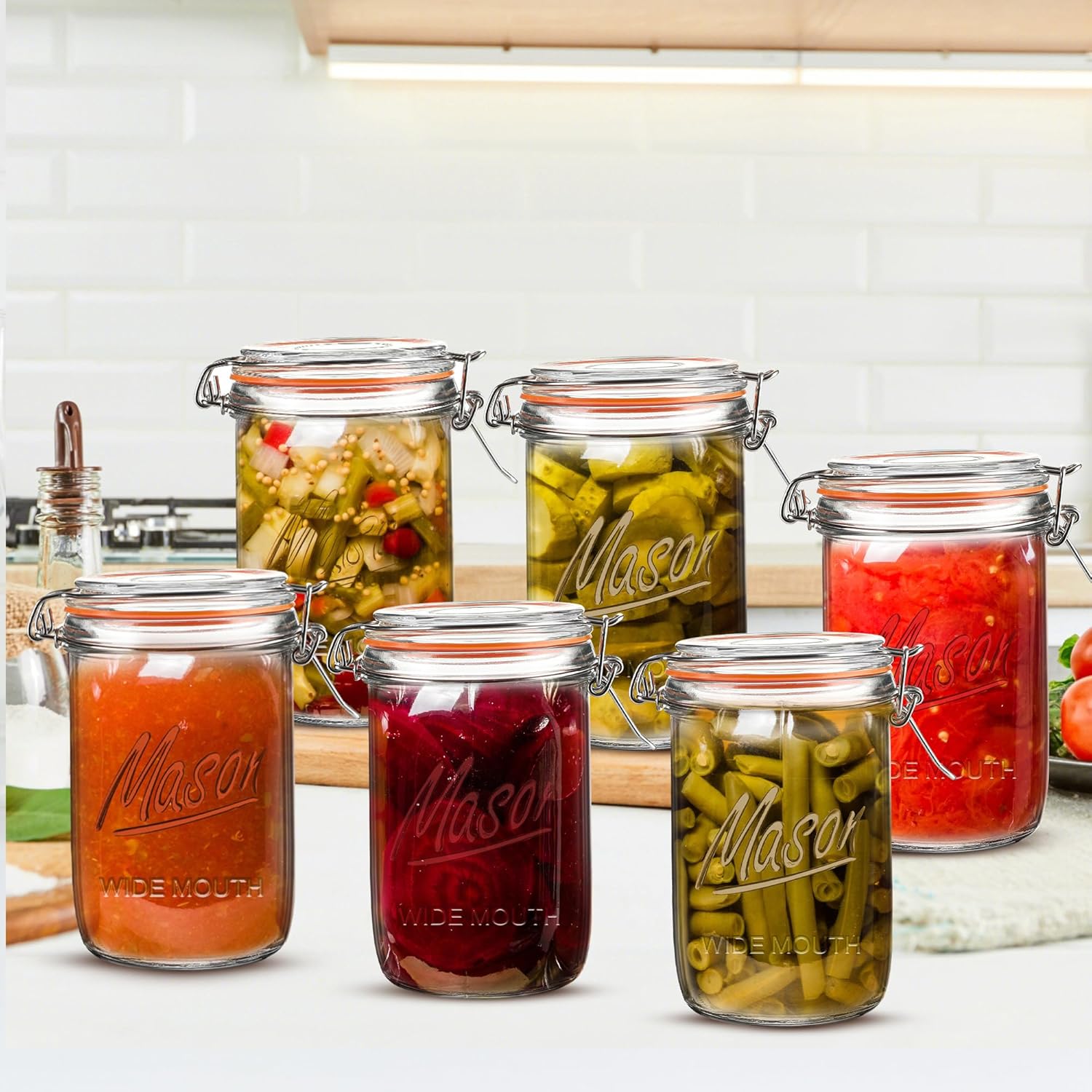 24oz Wide Mouth    Jars – 6 Pa - Overnight Oat Jar บทวิจารณ์และราคา