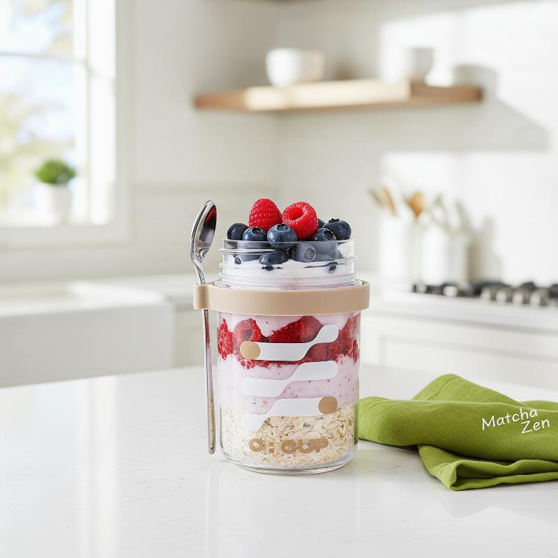 400ML Overnight Oats Glass Cup - Meal Prep Yogurt Cups บทวิจารณ์และราคา