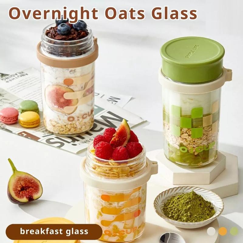 400ML Overnight Oats Glass Cup - Meal Prep Yogurt Cups บทวิจารณ์และราคา