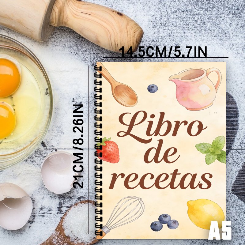 A5 Paper Spanish Recipe Book,  - Meal Prep Recipes Healthy บทวิจารณ์และราคา