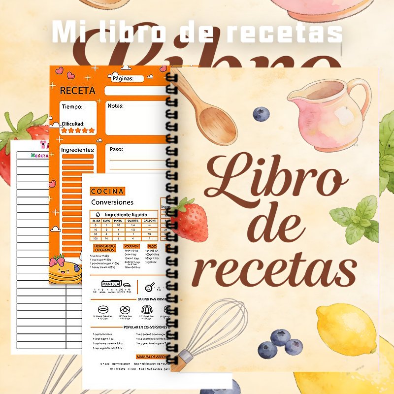 A5 Paper Spanish Recipe Book,  - Meal Prep Recipes Healthy บทวิจารณ์และราคา