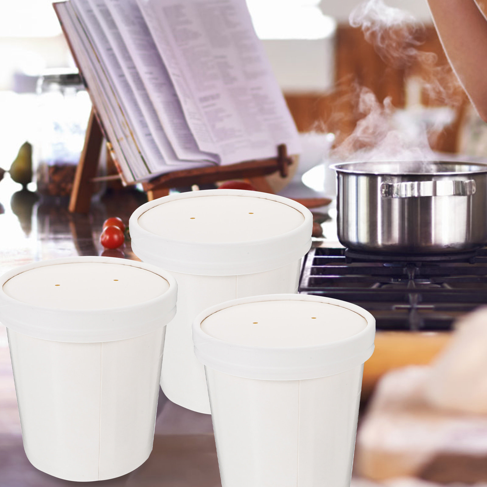 1Set Disposable Soup Cups with - Meal Prep Yogurt Cups บทวิจารณ์และราคา