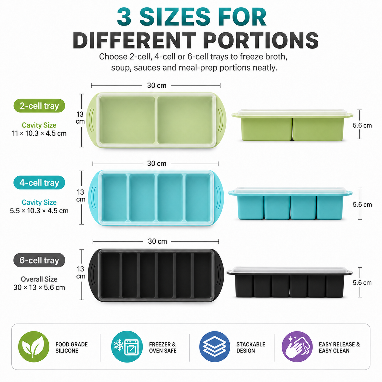 3 Pack Silicone Freezer Trays  - Meal Prep Oatmeal บทวิจารณ์และราคา