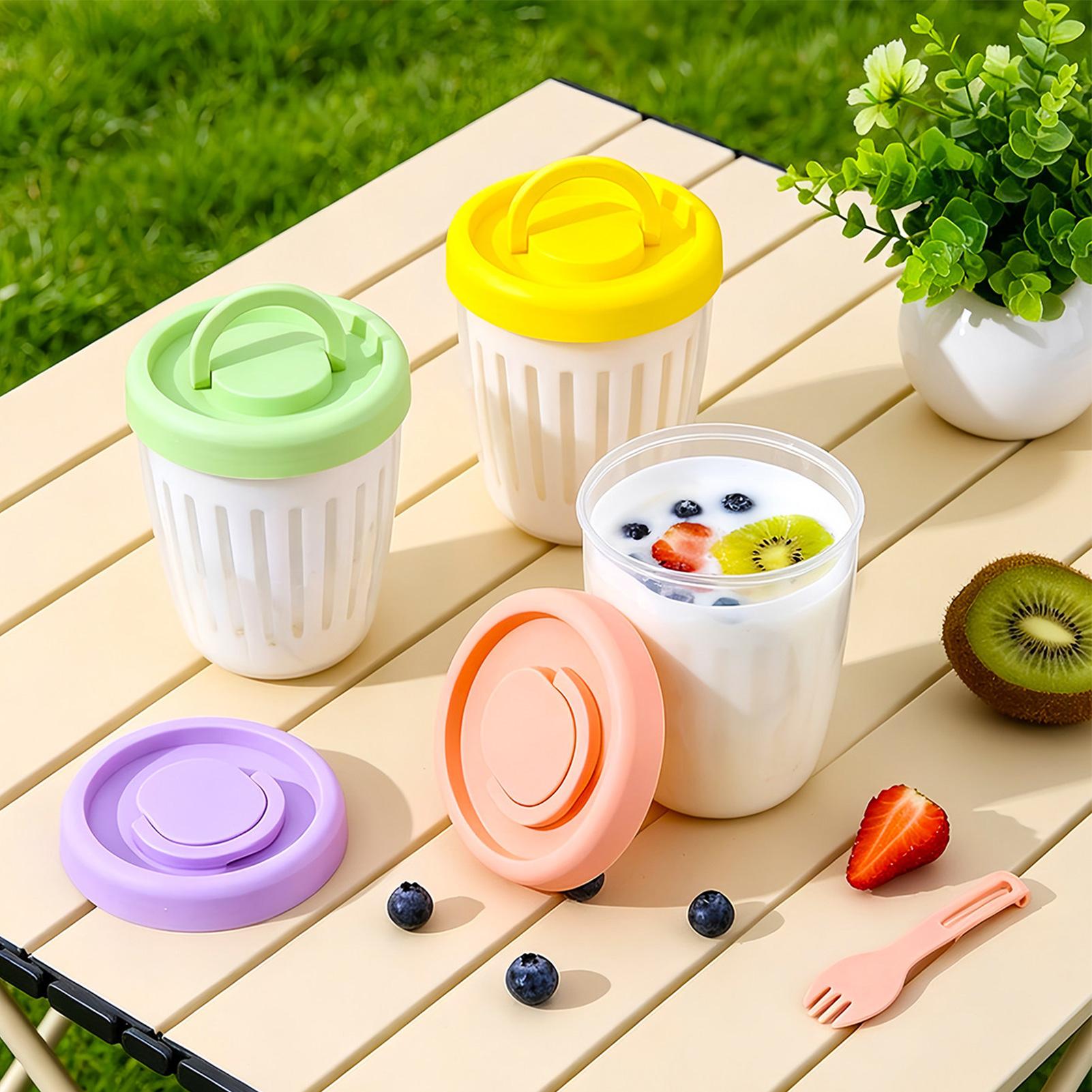 Yogurt Cups With Lids Draining - Meal Prep Yogurt Cups บทวิจารณ์และราคา