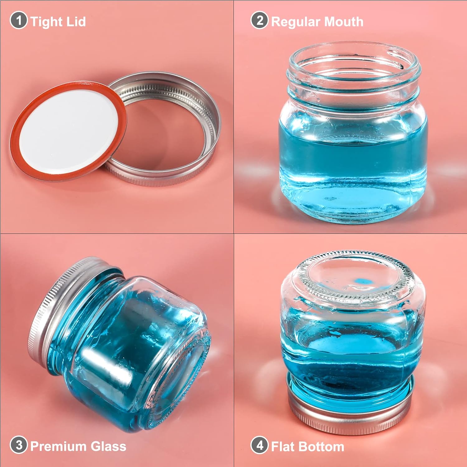 Mason Jars 8oz Regular Mouth G - Overnight Oat Jar บทวิจารณ์และราคา