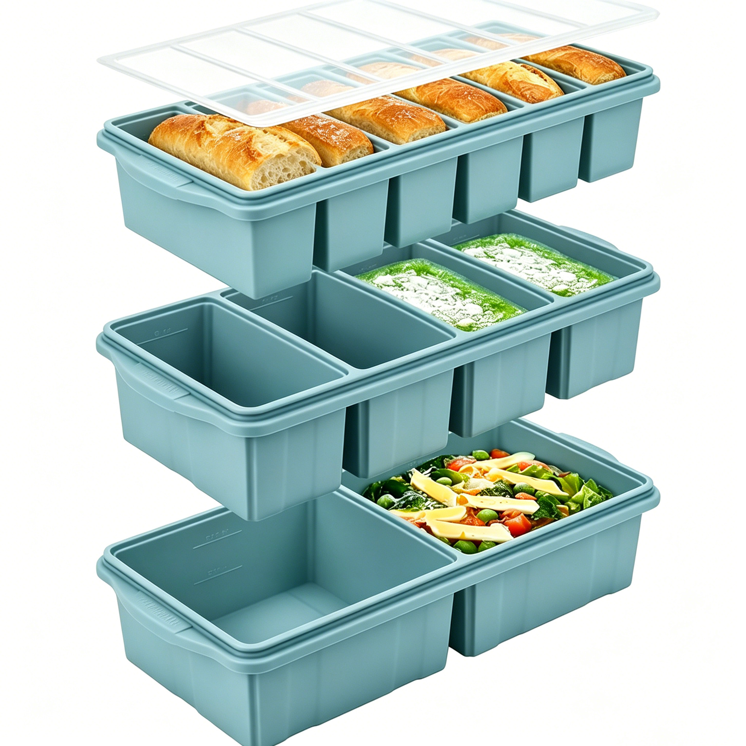 Silicone Freezer Tray with Lid - Meal Prep Oatmeal บทวิจารณ์และราคา