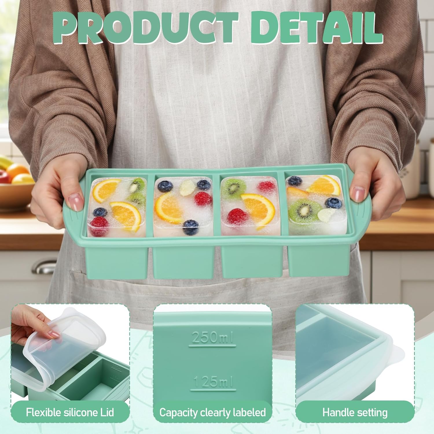 Silicone Freezer Tray with Lid - Meal Prep Oatmeal บทวิจารณ์และราคา