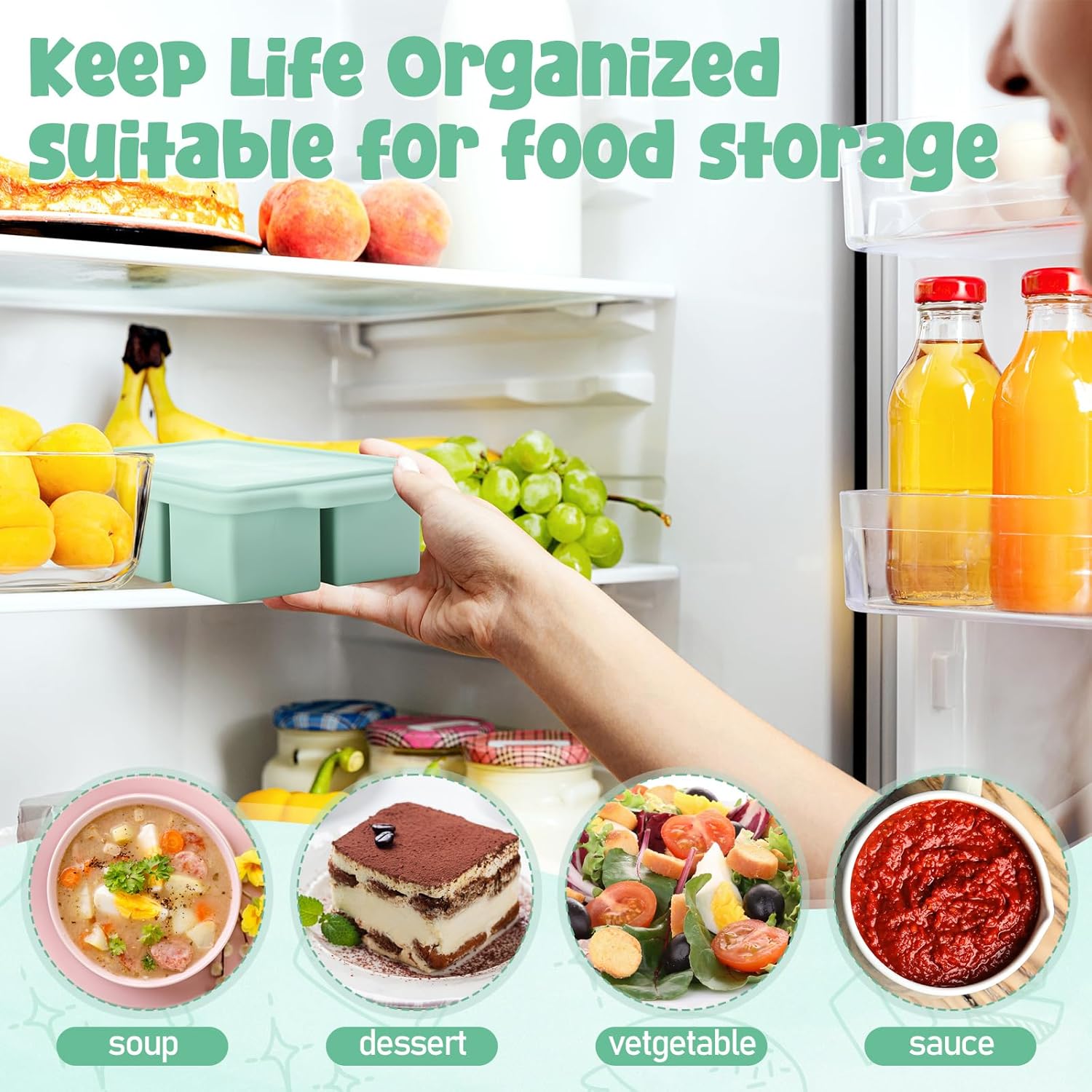 Silicone Freezer Tray with Lid - Meal Prep Oatmeal บทวิจารณ์และราคา