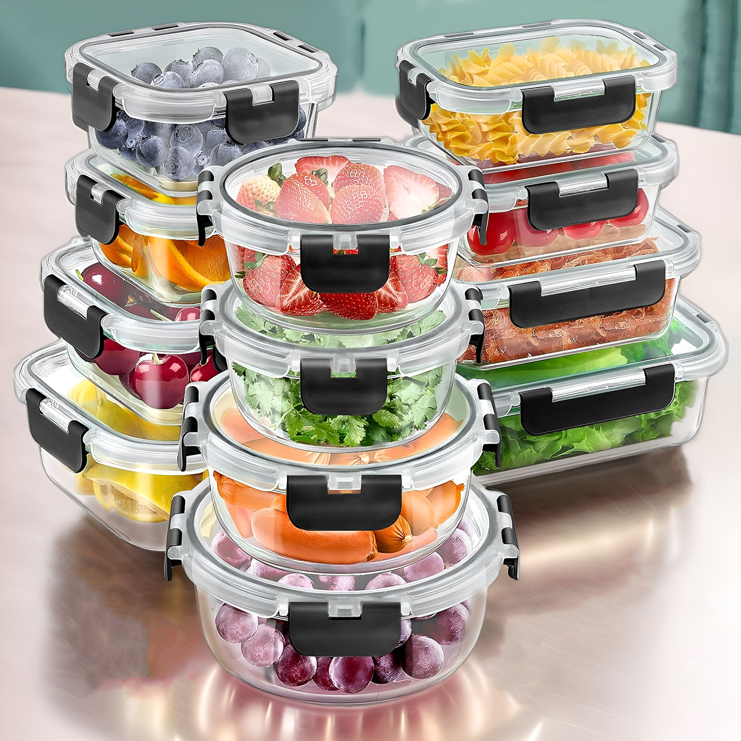 12pcs Glass Lunch Box Food Sto - Meal Prep No Microwave บทวิจารณ์และราคา