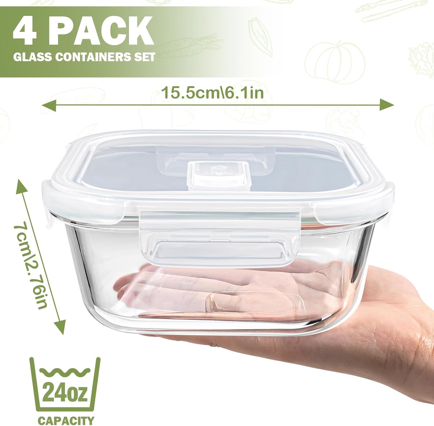 Square Glass Containers with L - Meal Prep Yogurt Cups บทวิจารณ์และราคา