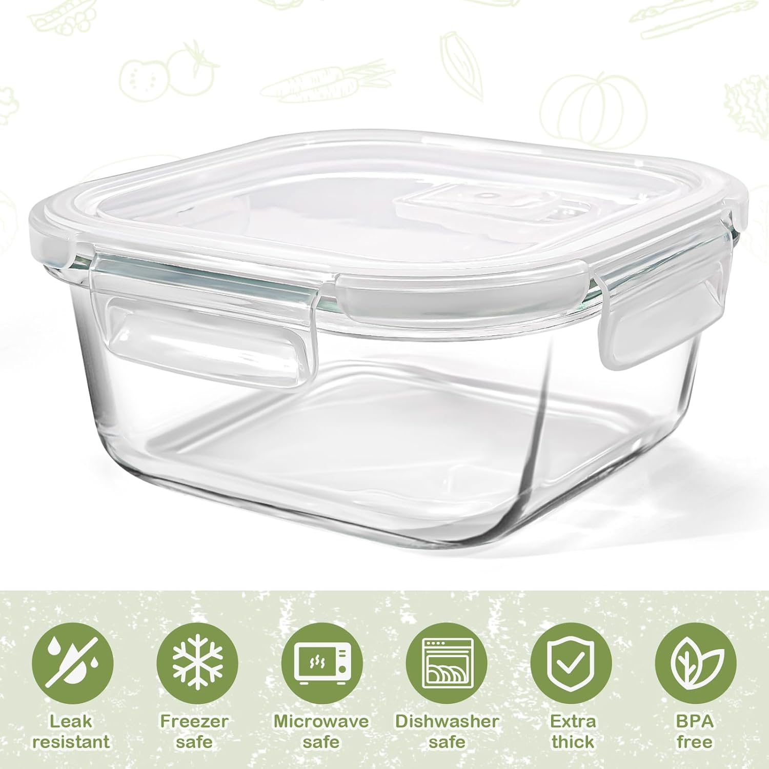 Square Glass Containers with L - Meal Prep Yogurt Cups บทวิจารณ์และราคา