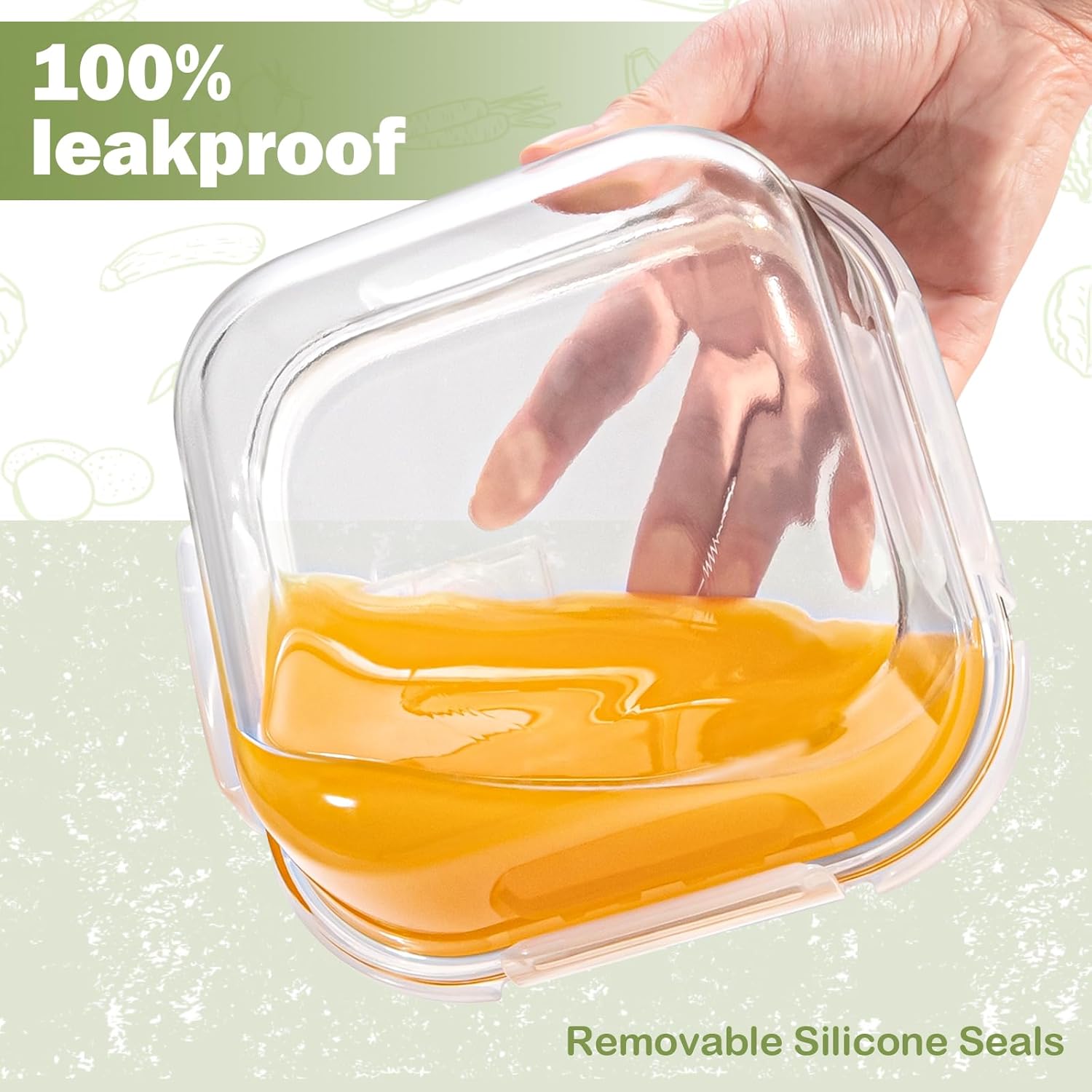 Square Glass Containers with L - Meal Prep Yogurt Cups บทวิจารณ์และราคา
