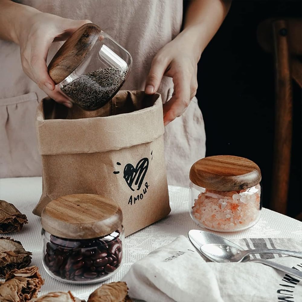 Glass Food  Containers with Wo - Overnight Oat Jar บทวิจารณ์และราคา