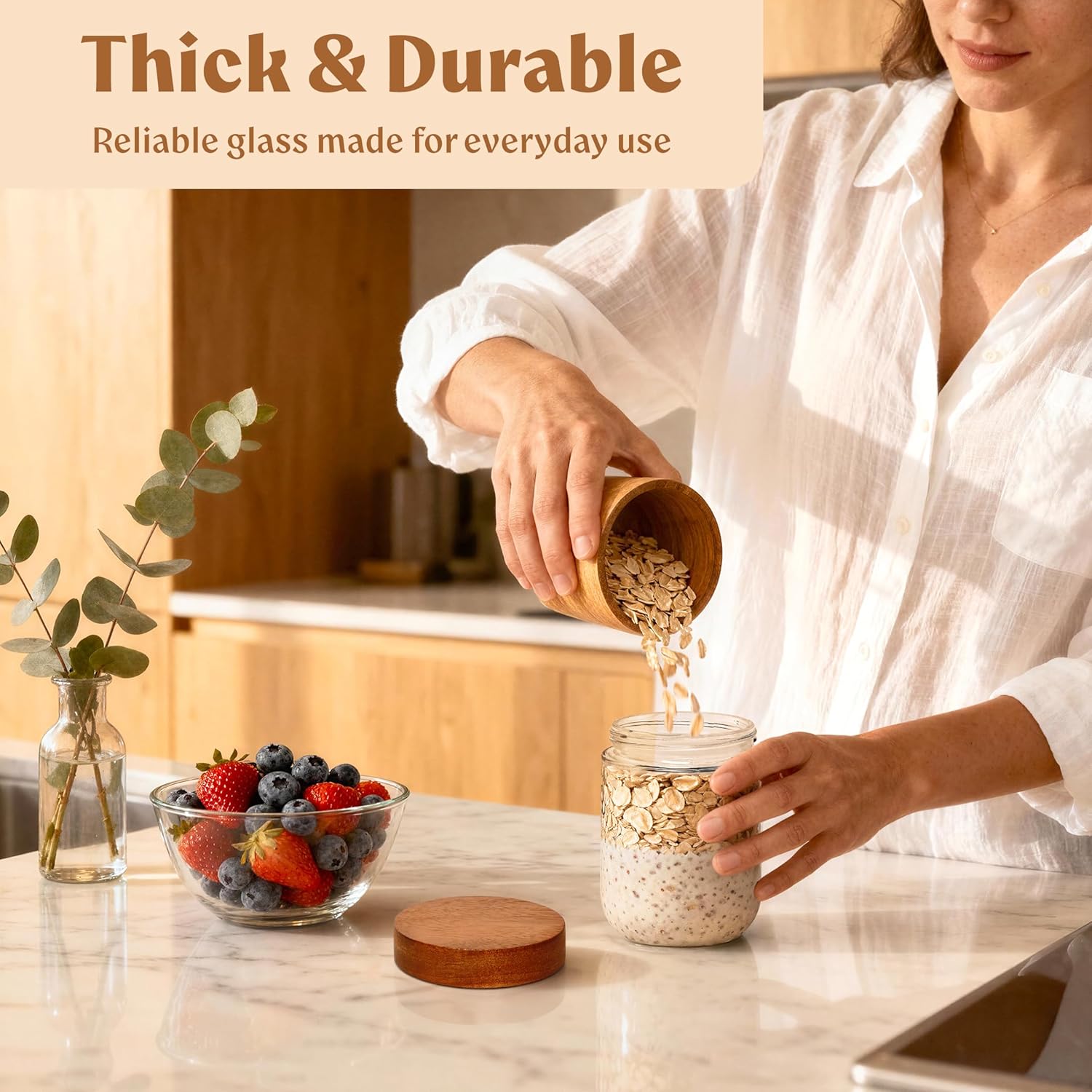 Overnight Oats Containers with - Meal Prep Oatmeal บทวิจารณ์และราคา