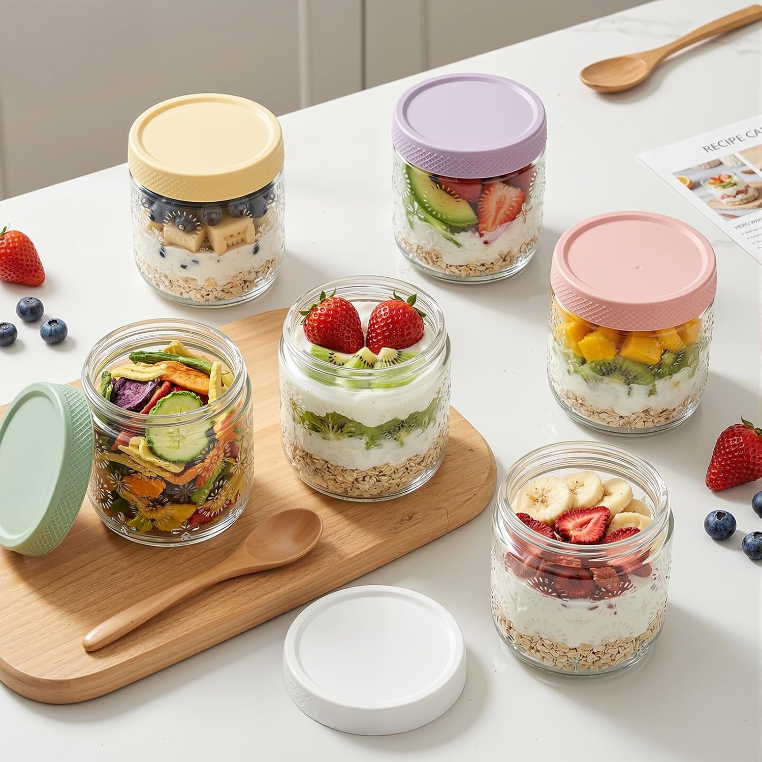 6 Pack 16 oz Overnight Oats Co - Overnight Oat Jar บทวิจารณ์และราคา