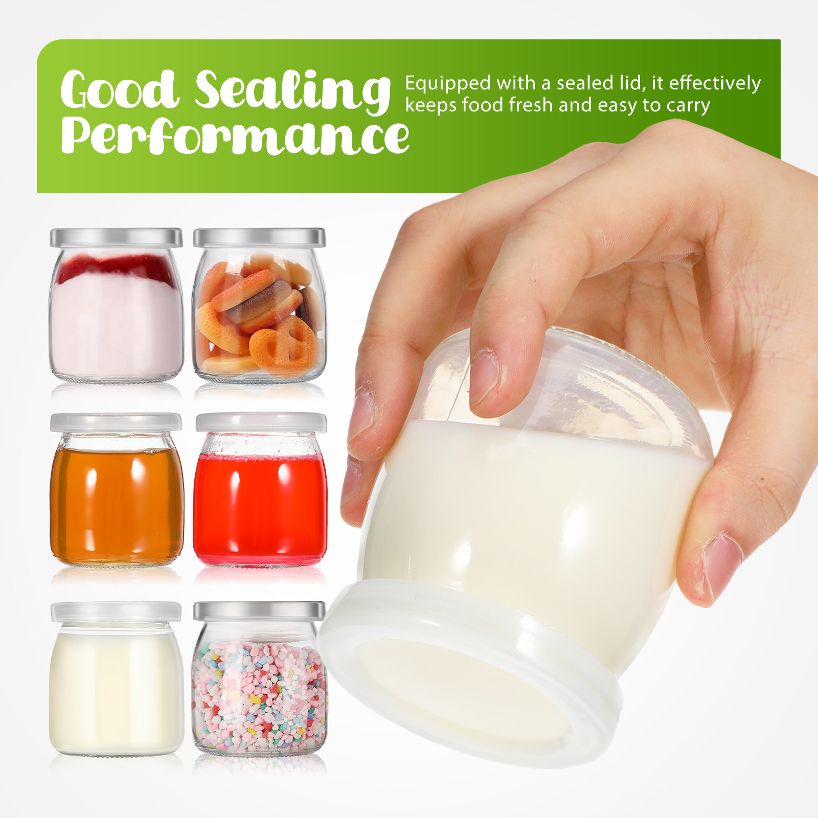 12Pcs Heat Resistant Glass Yog - Meal Prep Yogurt Cups บทวิจารณ์และราคา