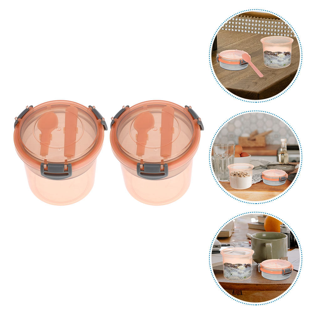 2Pcs Overnight Oats Jar Set Pr - Meal Prep Gym บทวิจารณ์และราคา